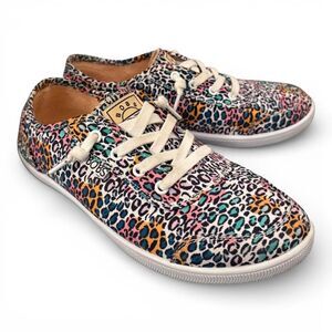 Skechers BOBS Women's Spotted Animal Print Colorful Sneakers Size 7 Pre-Owned